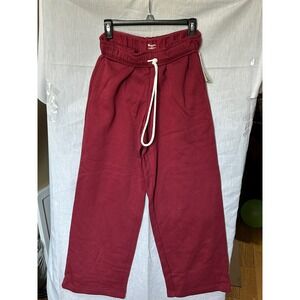 Boundaries Burgundy Wide Leg Sweatpants Drawstring Waist Comfort Lounge Size L